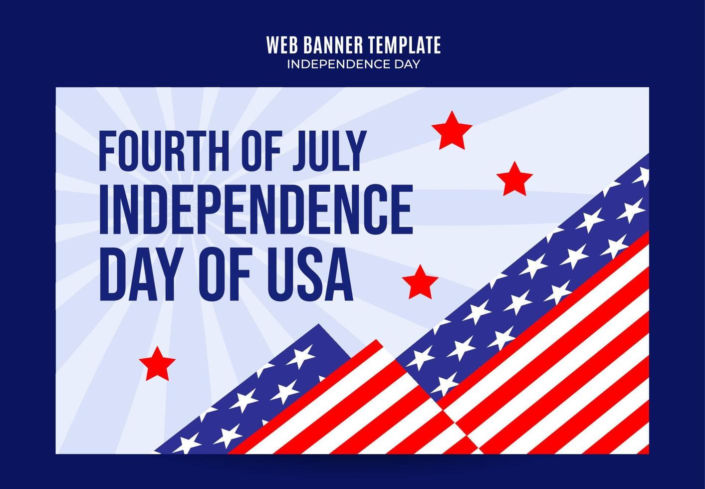 Happy 4th of July - Independence Day USA Web Banner for Social Media Poster, banner, space area and background vector