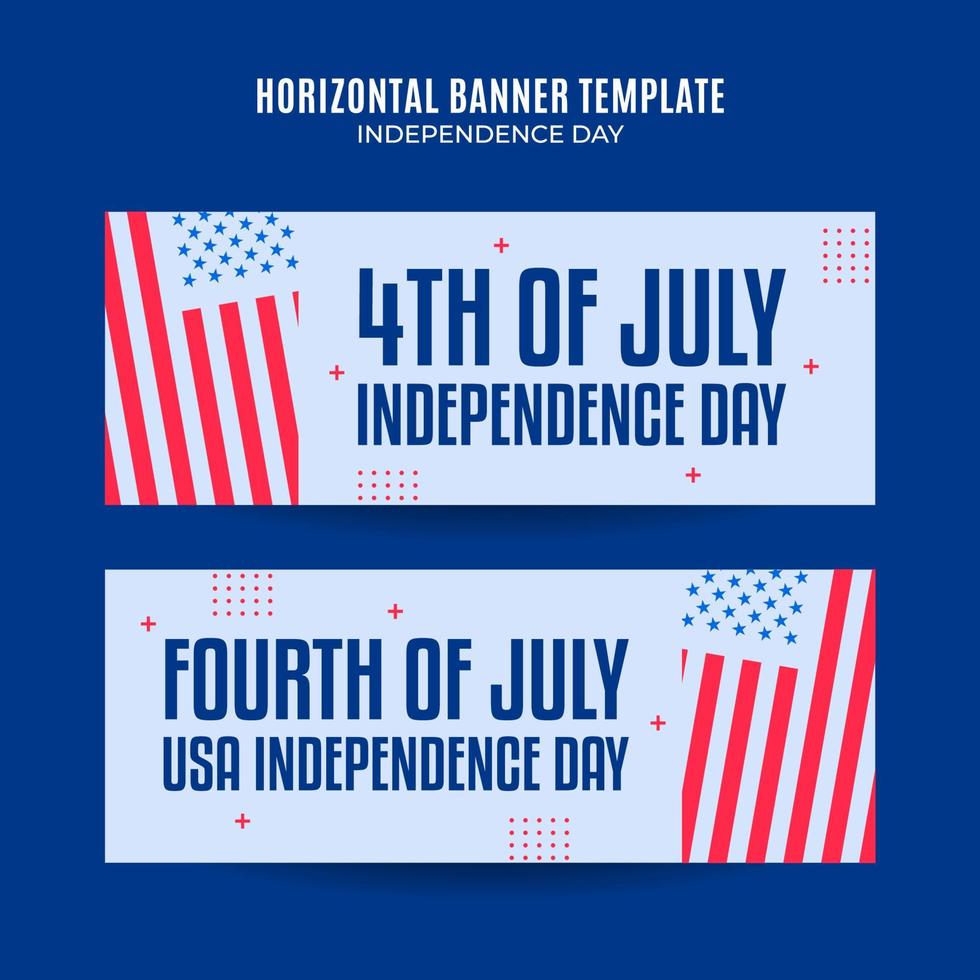 Happy 4th of July - Independence Day USA Web Banner for Social Media Horizontal Poster, banner, space area and background vector