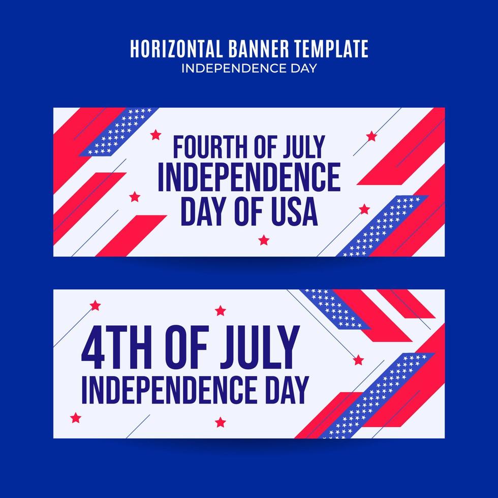 Happy 4th of July - Independence Day USA Web Banner for Social Media Horizontal Poster, banner, space area and background vector
