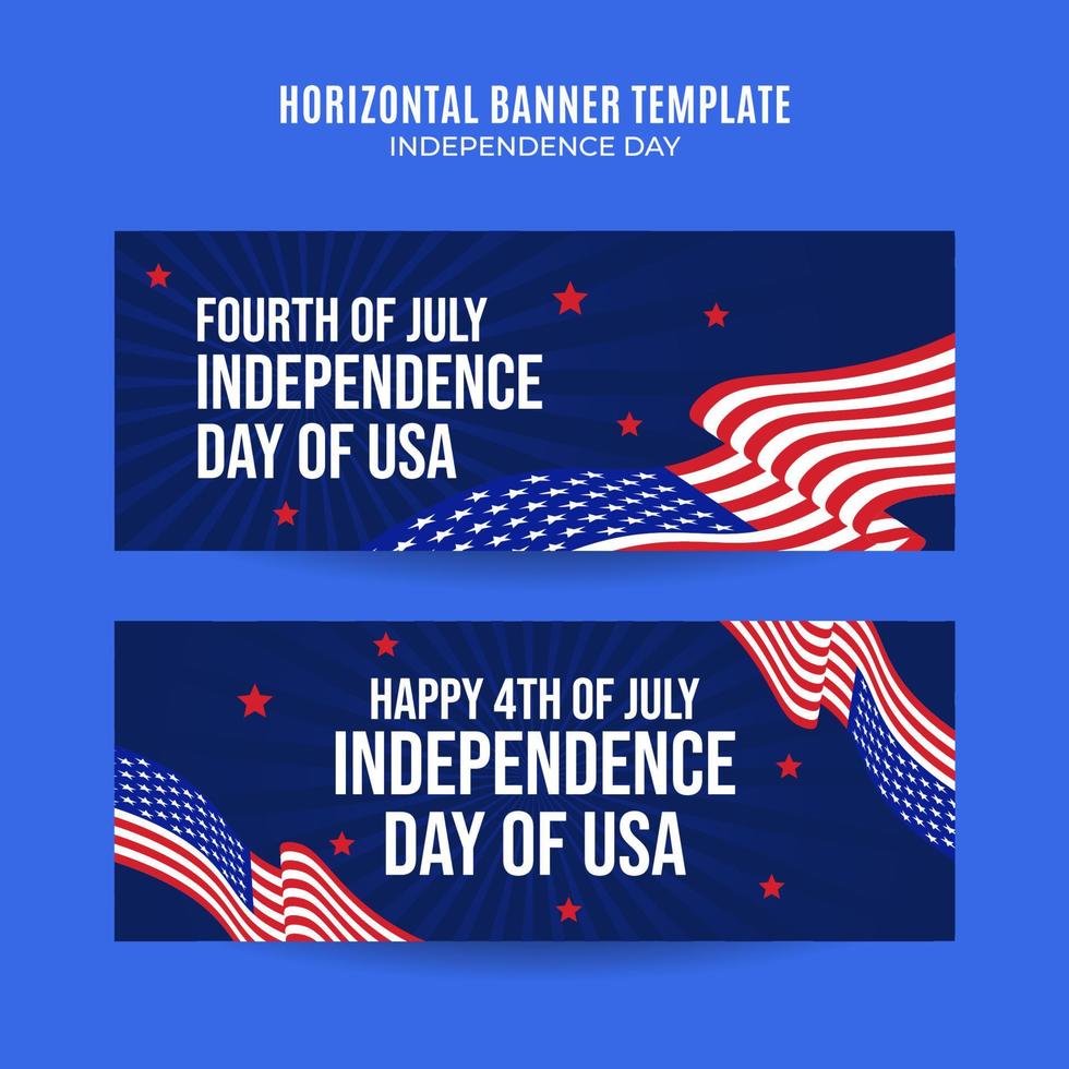 Happy 4th of July - Independence Day USA Web Banner for Social Media Horizontal Poster, banner, space area and background vector
