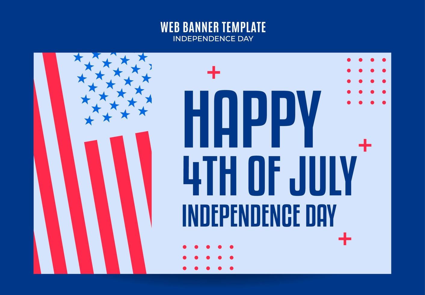 Happy 4th of July - Independence Day USA Web Banner for Social Media Poster, banner, space area and background vector