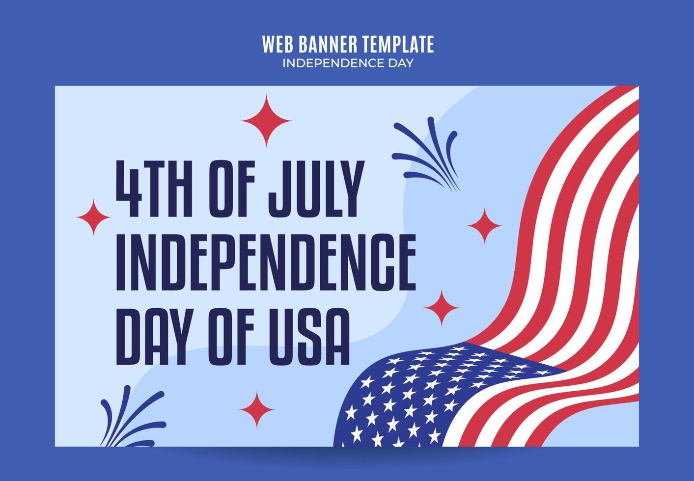 Happy 4th of July - Independence Day USA Web Banner for Social Media Poster, banner, space area and background vector
