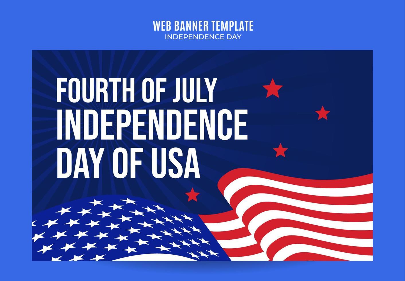 feliz 4 de julio: banner web del día de la independencia de EE. UU. Para afiches, carteles, áreas espaciales y antecedentes en las redes sociales vector
