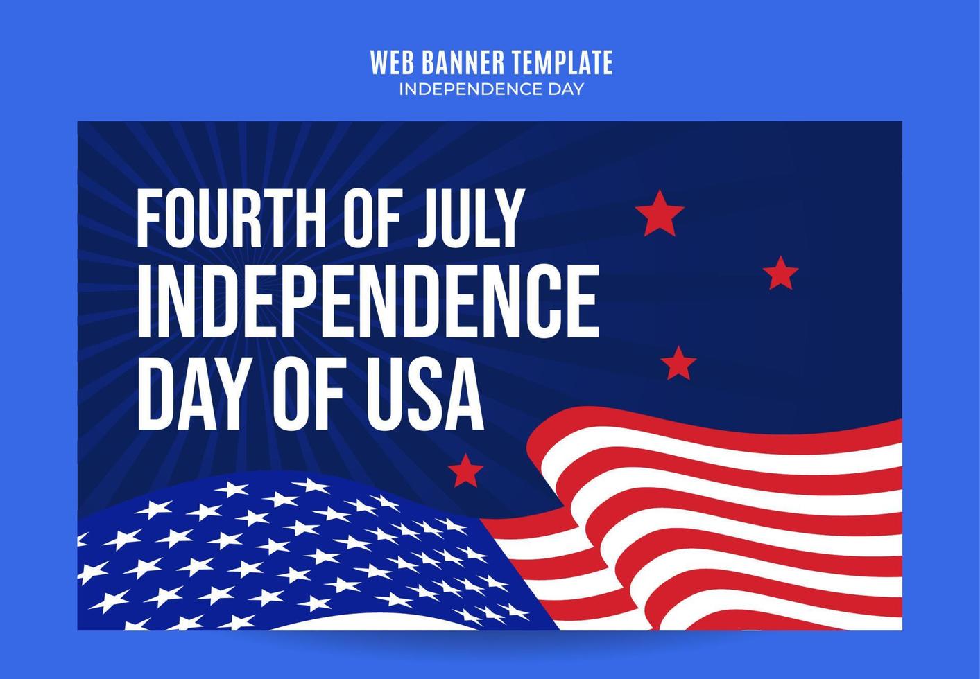 Happy 4th of July - Independence Day USA Web Banner for Social Media Poster, banner, space area and background vector