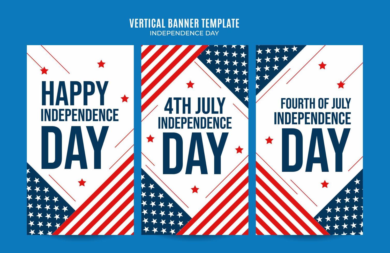 Happy 4th of July - Independence Day USA Web Banner for Social Media Vertical Poster, banner, space area and background vector