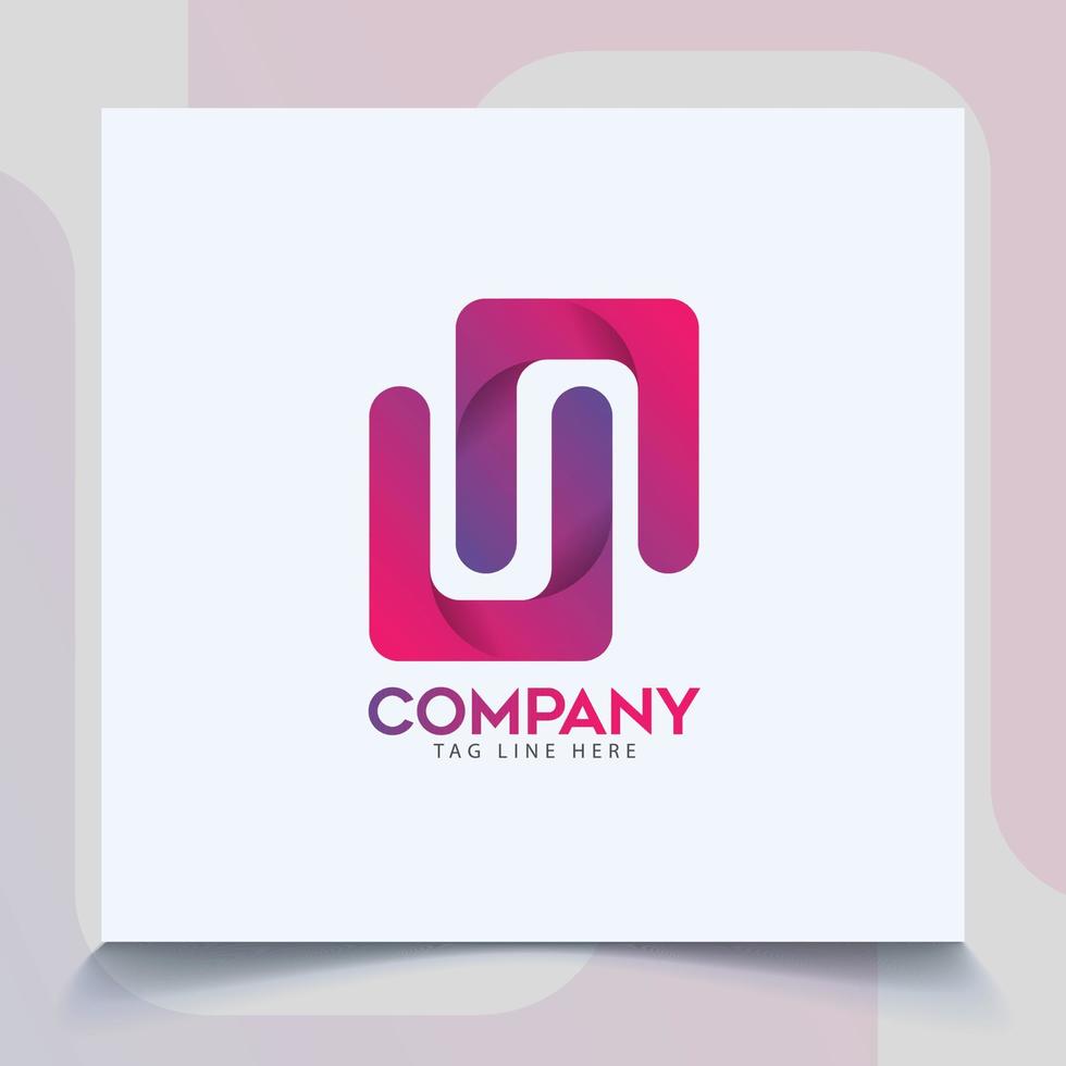 Colorful Logo And Icon Design Minimal Style Illustration With branding. Isolated On White Background. vector
