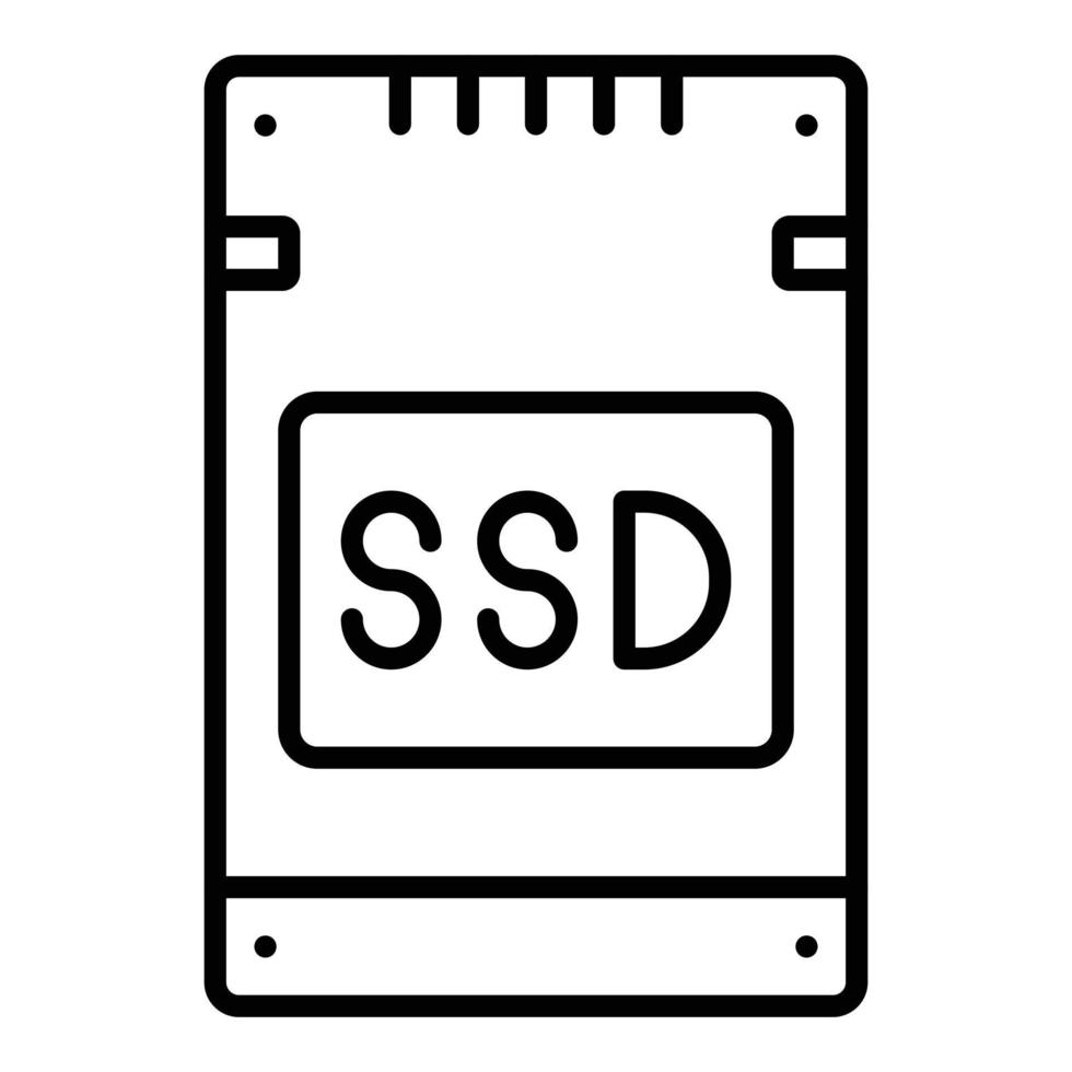 estilo de icono de tarjeta ssd vector