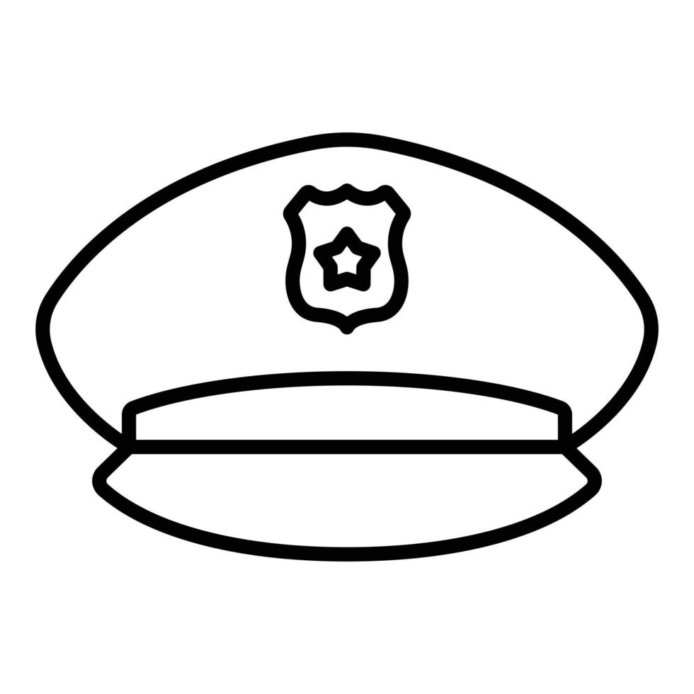 estilo de icono de sombrero de policía vector