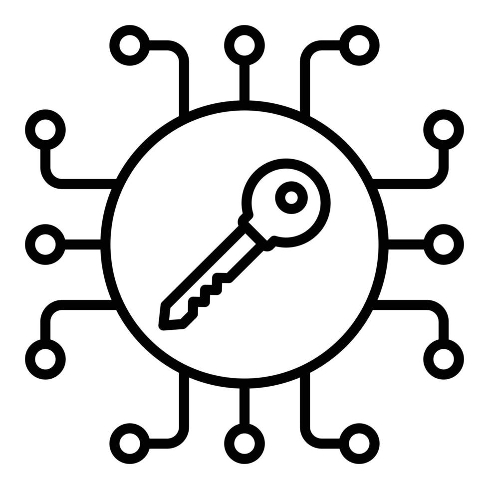 Key Encryption Icon Style vector