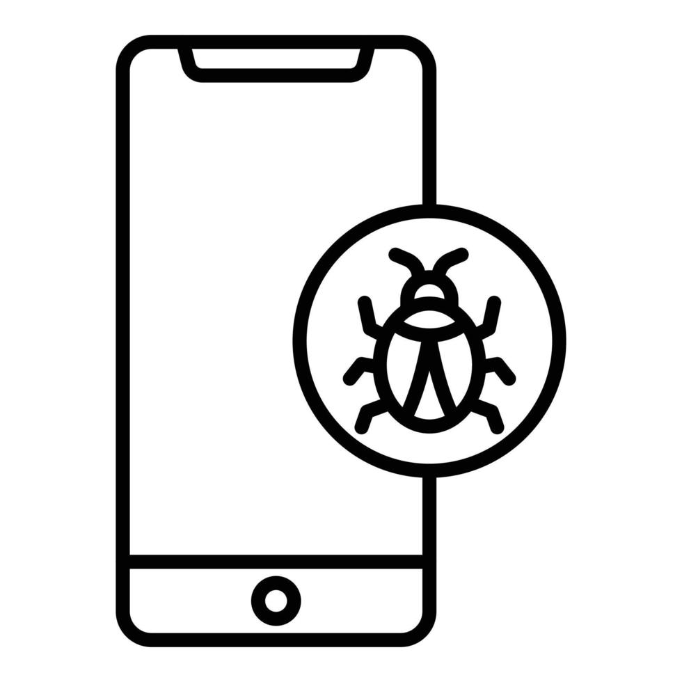 estilo de icono de malware de aplicación vector