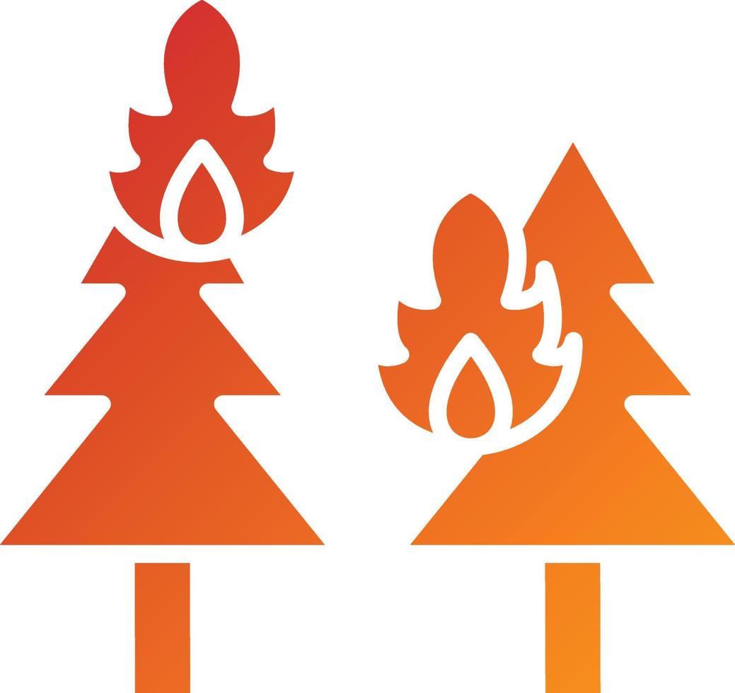 estilo de icono de incendio forestal vector