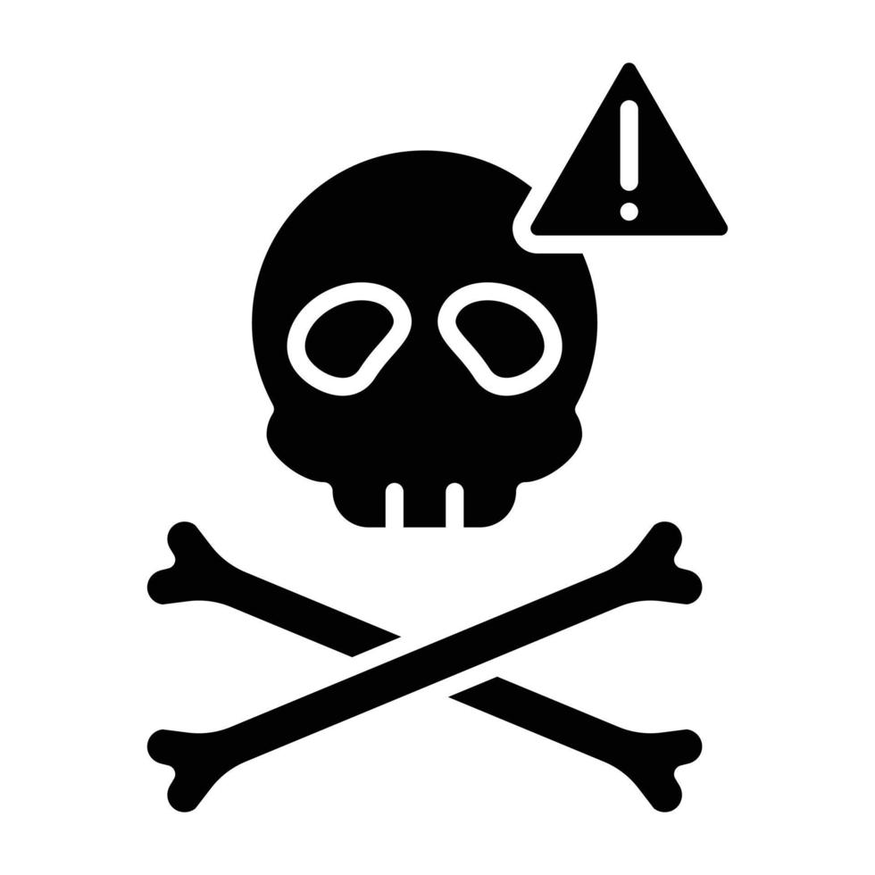 estilo de icono de peligro pirata vector