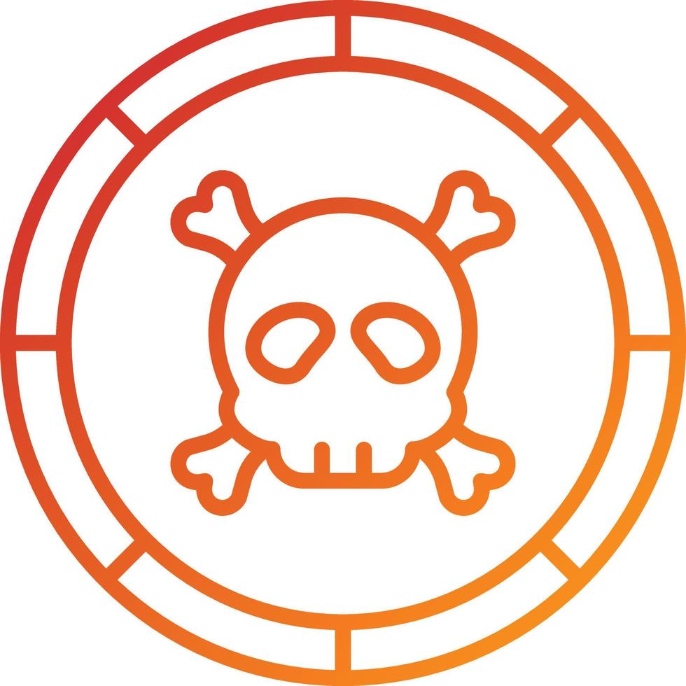 Pirate Coin Icon Style vector