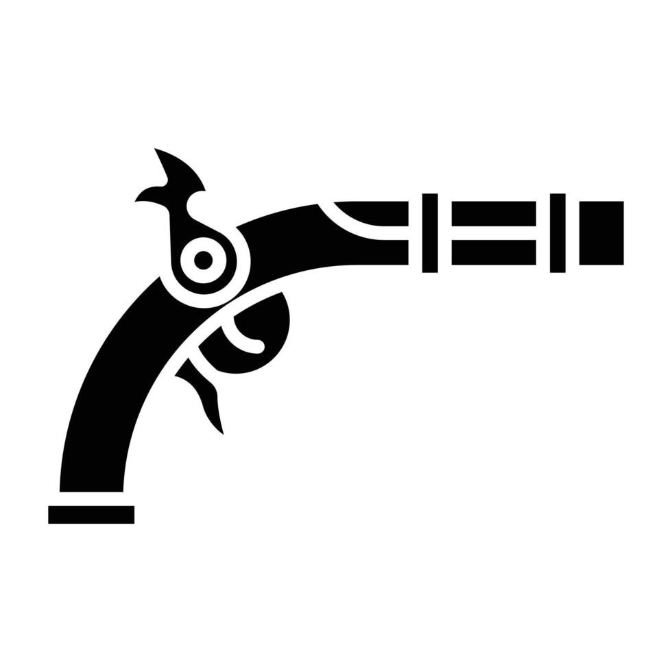 estilo de icono de pistola pirata vector