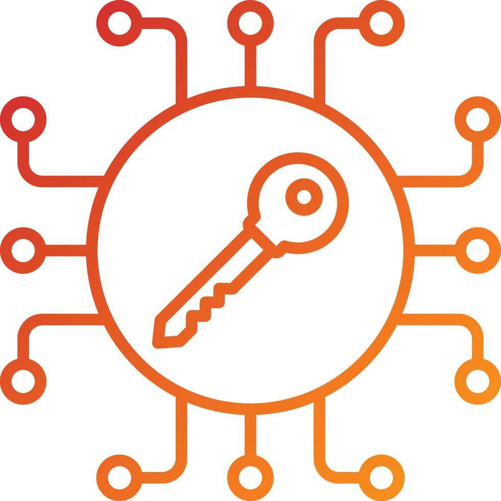 Key Encryption Icon Style vector