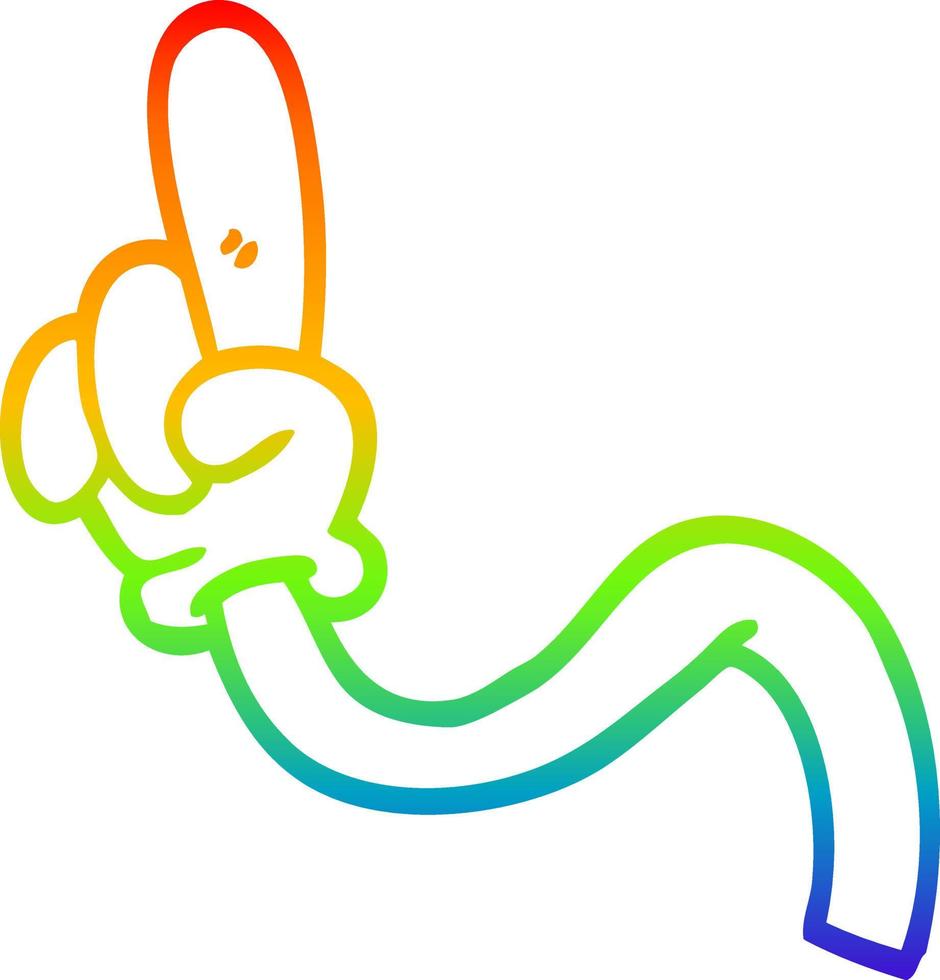 rainbow gradient line drawing cartoon hand gestures vector