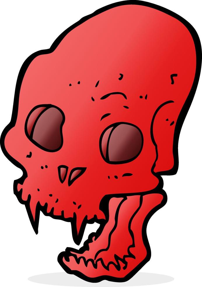 cartoon spooky vampire skull vector