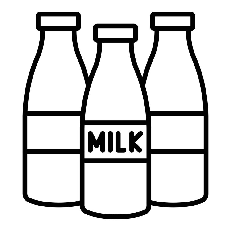 estilo de icono de botellas de leche vector