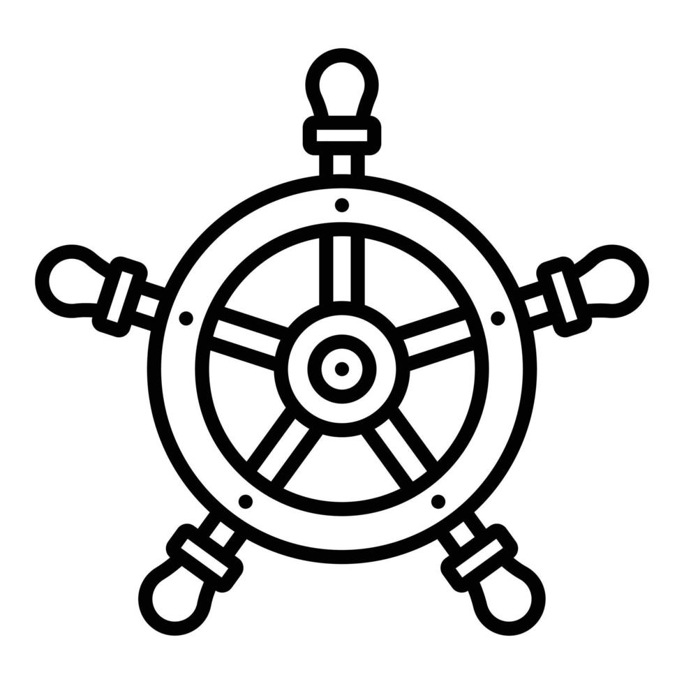 estilo de icono de rueda de barco vector