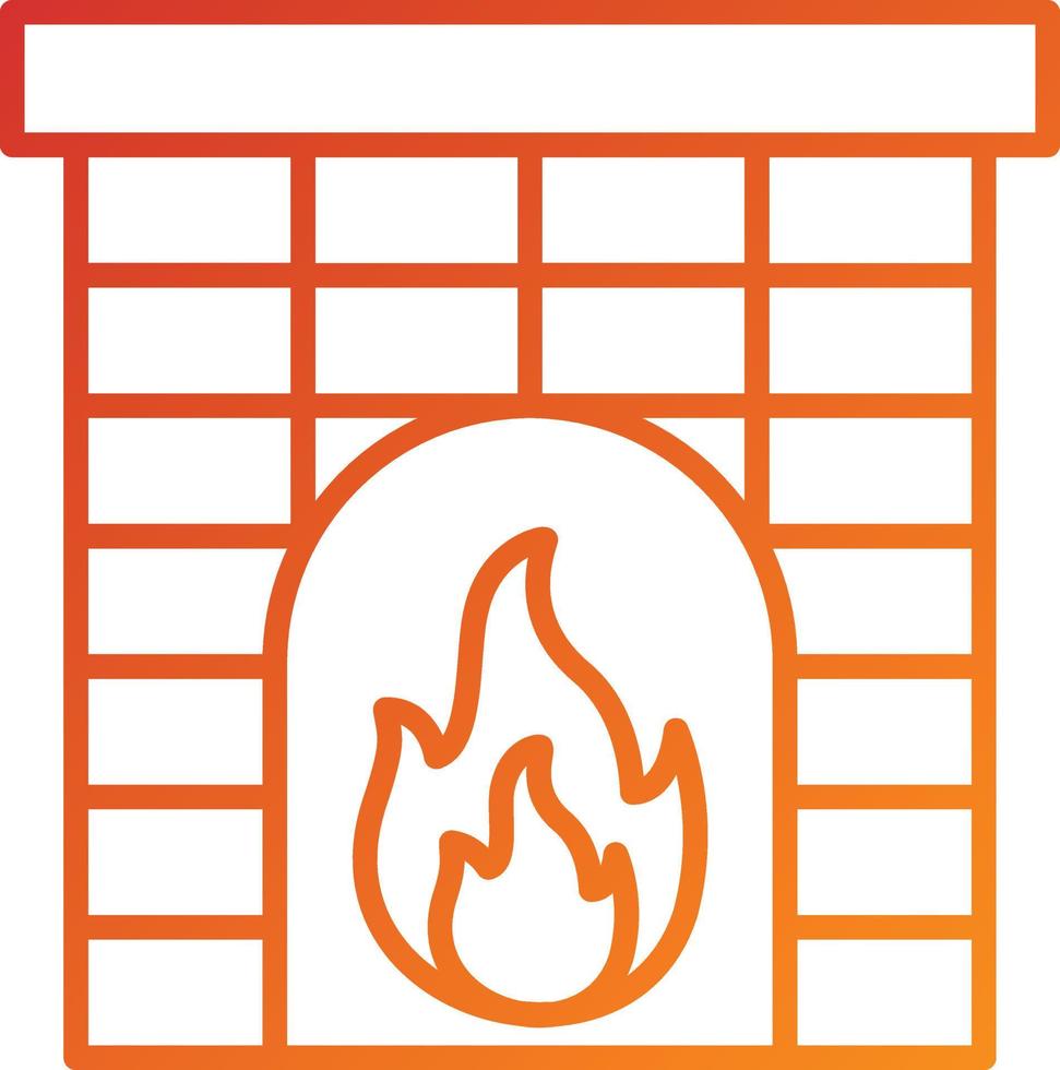 Fireplace Icon Style vector