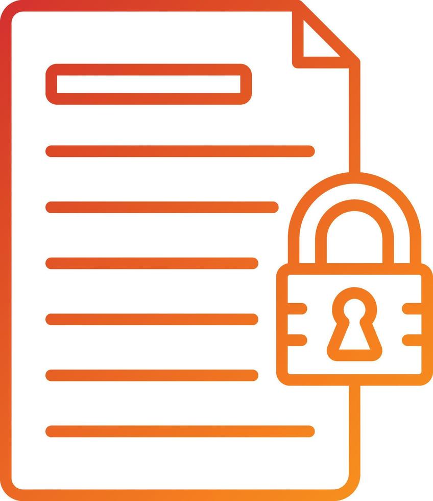 Document Locked Icon Style vector