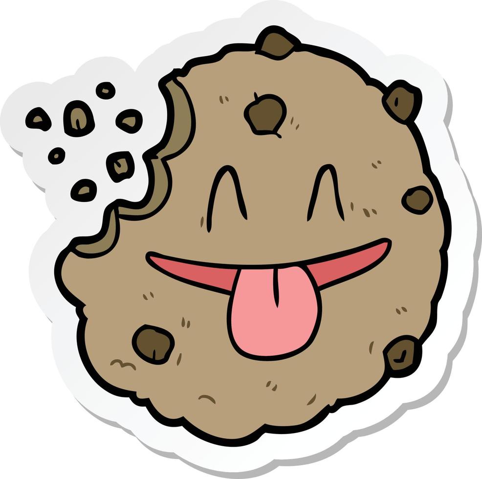 sticker of a cartoon cookie vector