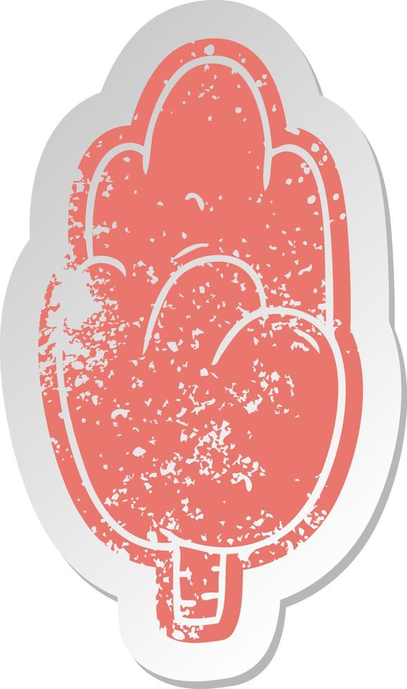 distressed old sticker single green tree vector
