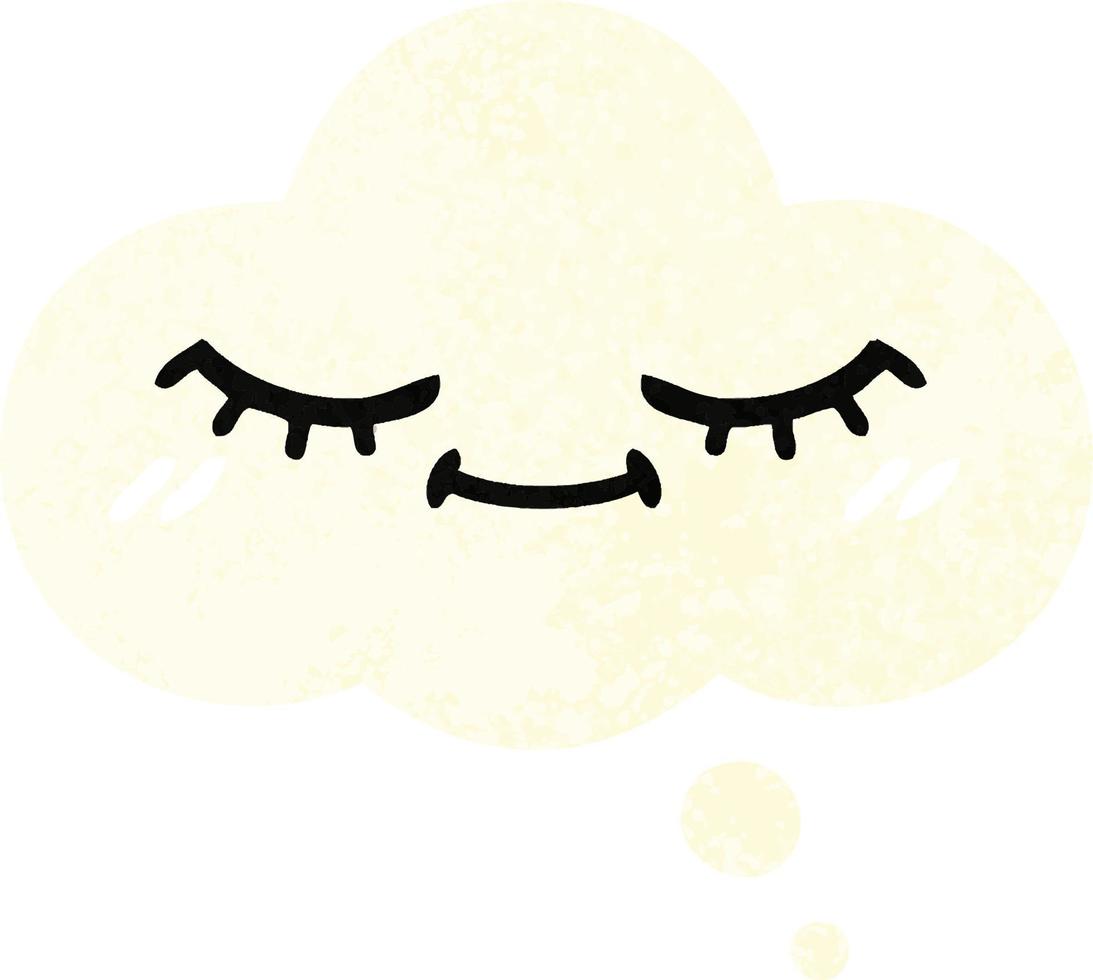 retro illustration style cartoon thought bubble vector
