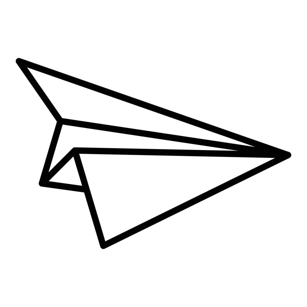 estilo de icono de avión de papel vector