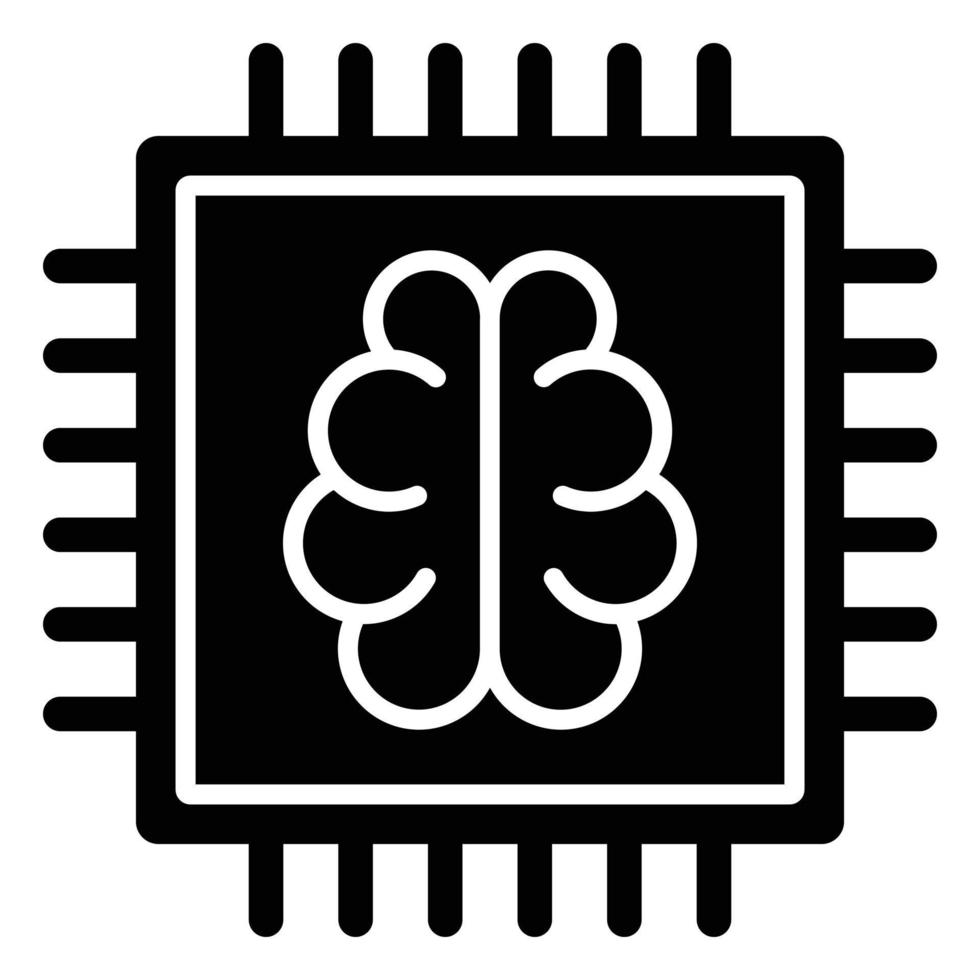 Brain Chip Icon Style vector