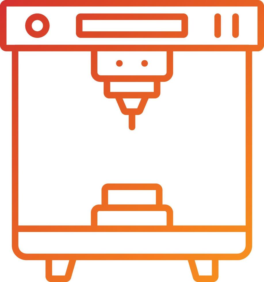 3d Printer Icon Style vector
