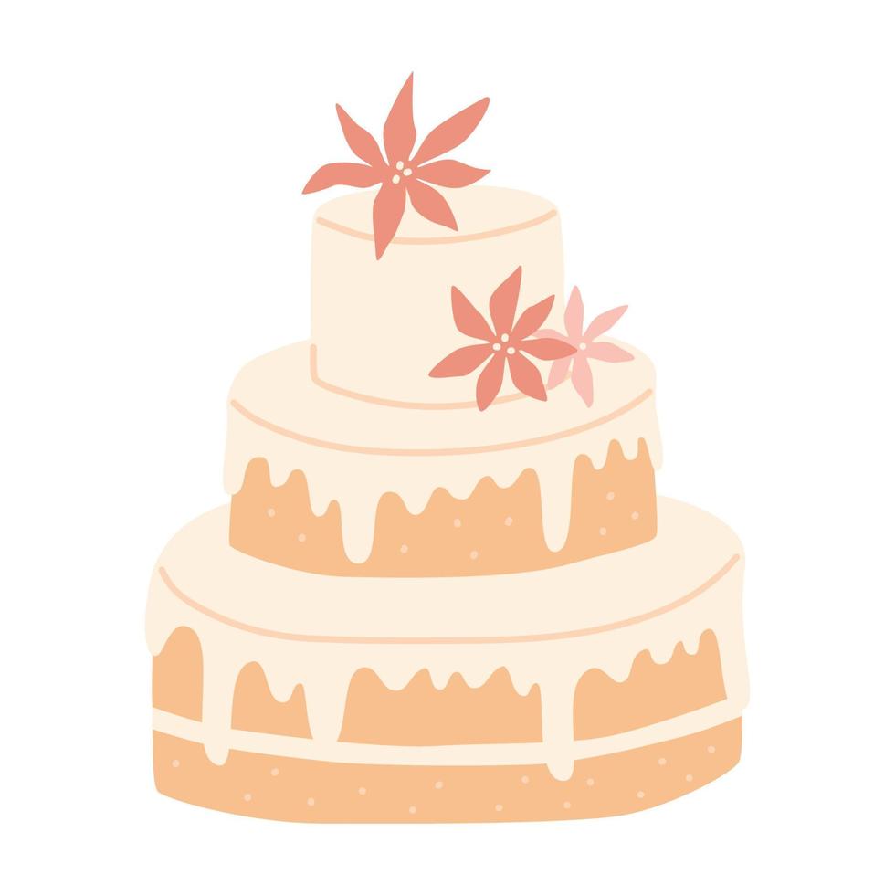 Wedding cake. Vector hand drawn illustration.