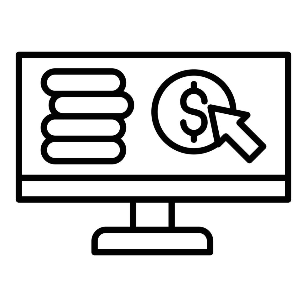 estilo de icono de pago por clic vector