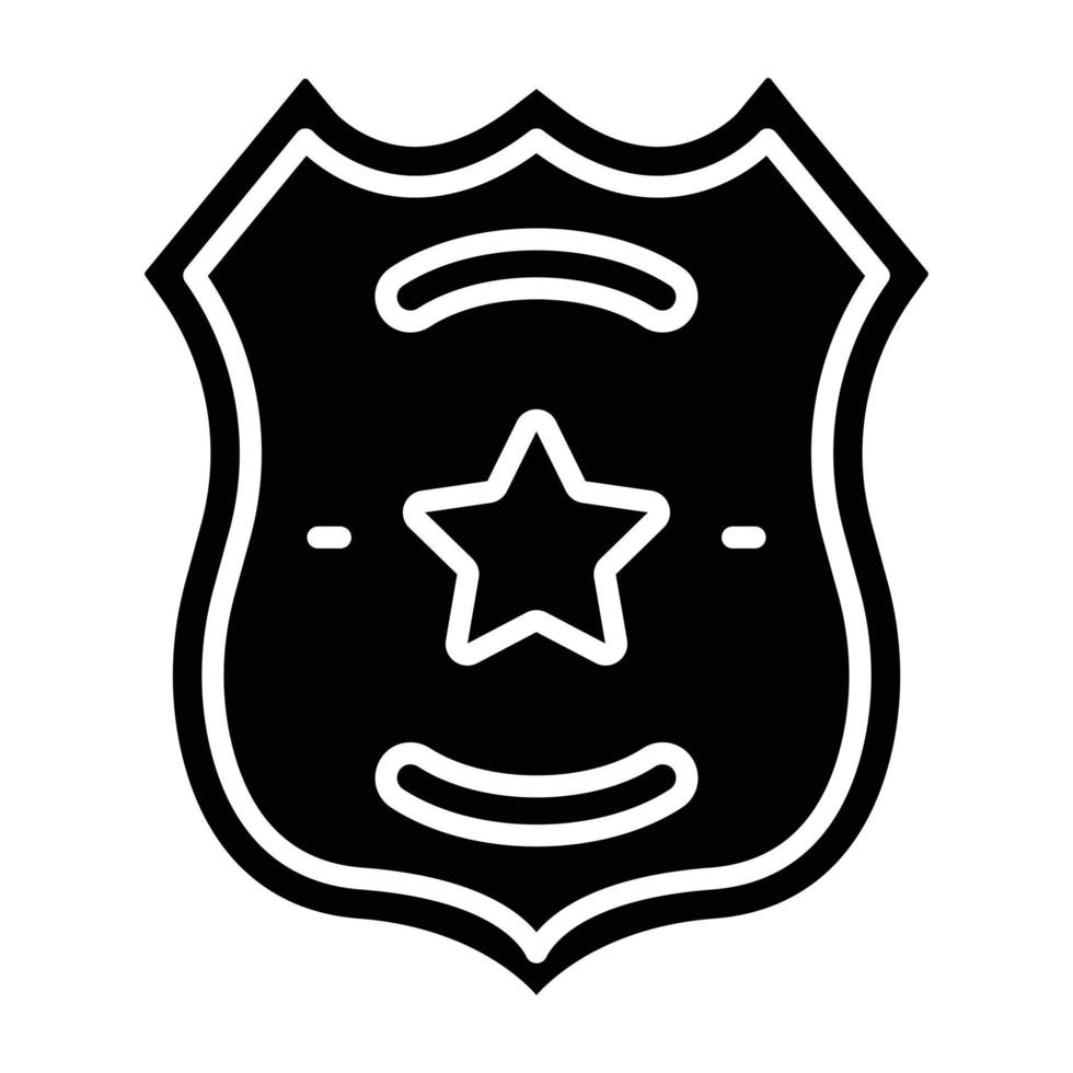 estilo de icono de placa de policía vector