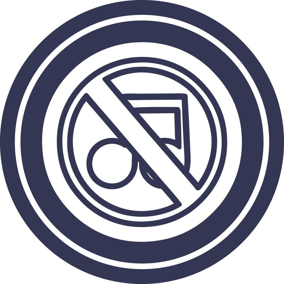 no music circular icon vector