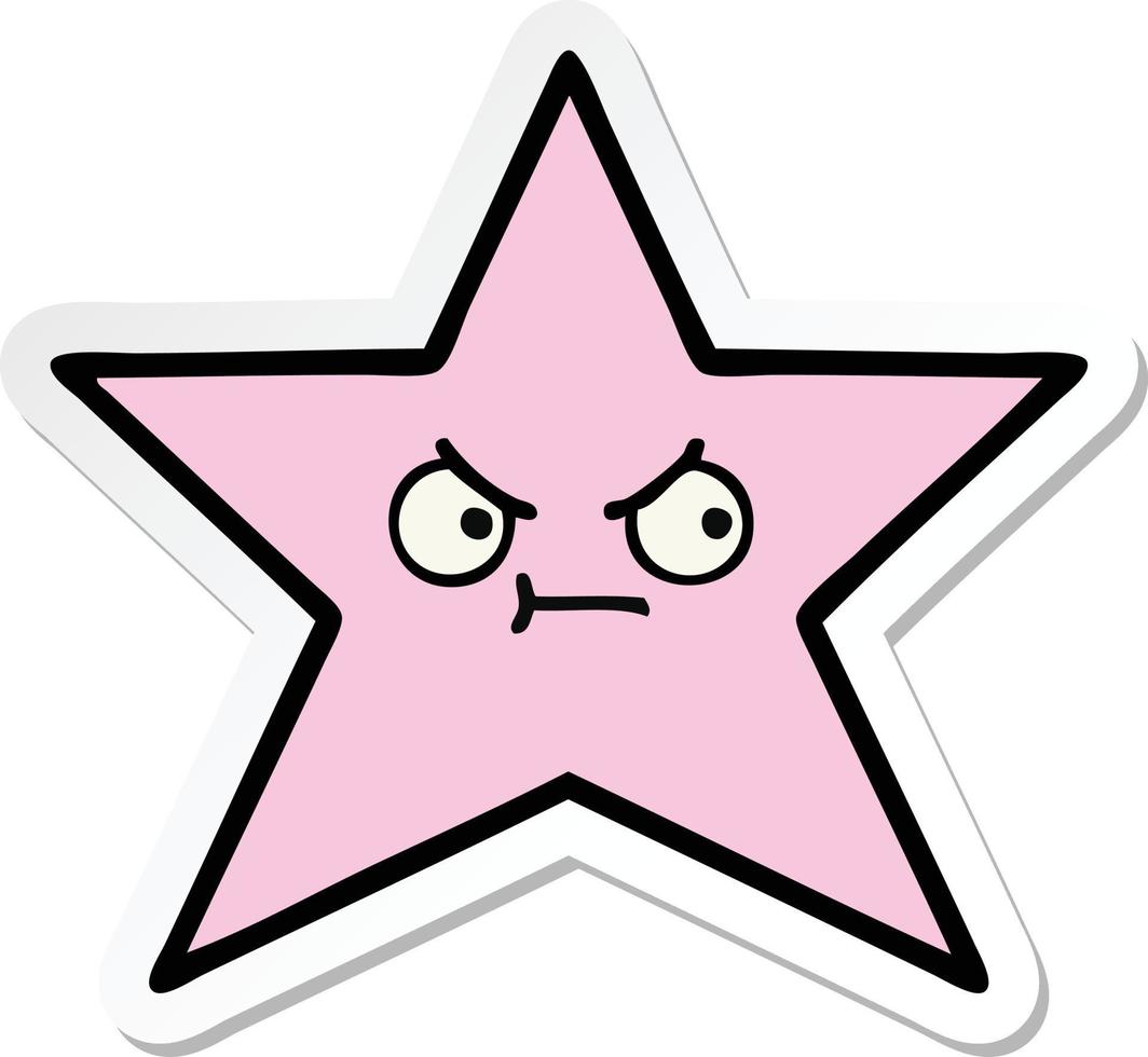 sticker of a cute cartoon star fish vector