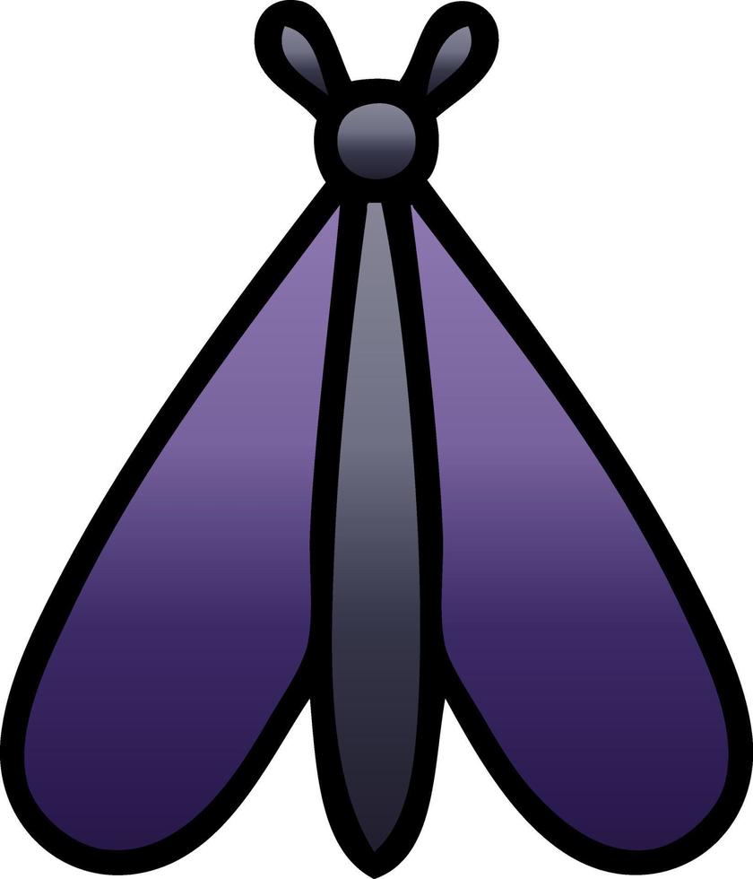 gradient shaded cartoon moth bug vector