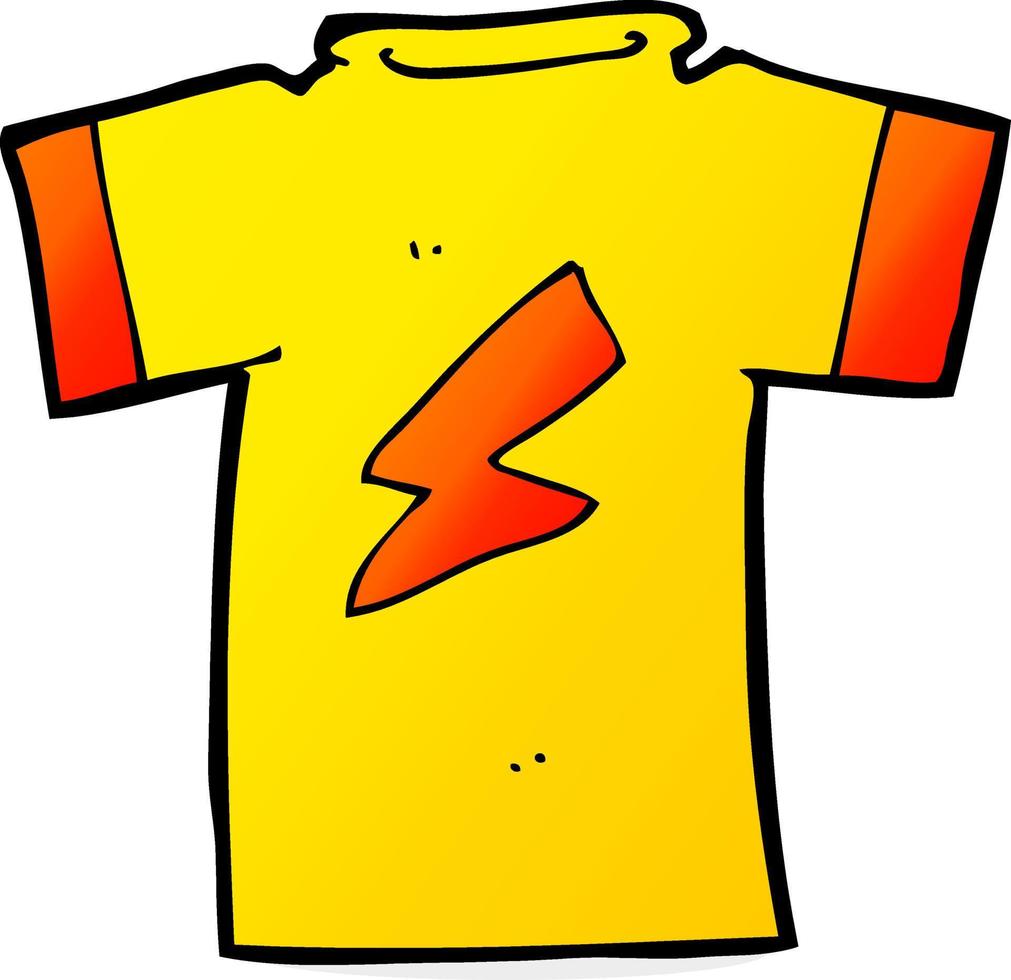 cartoon t shirt with lightning bolt vector