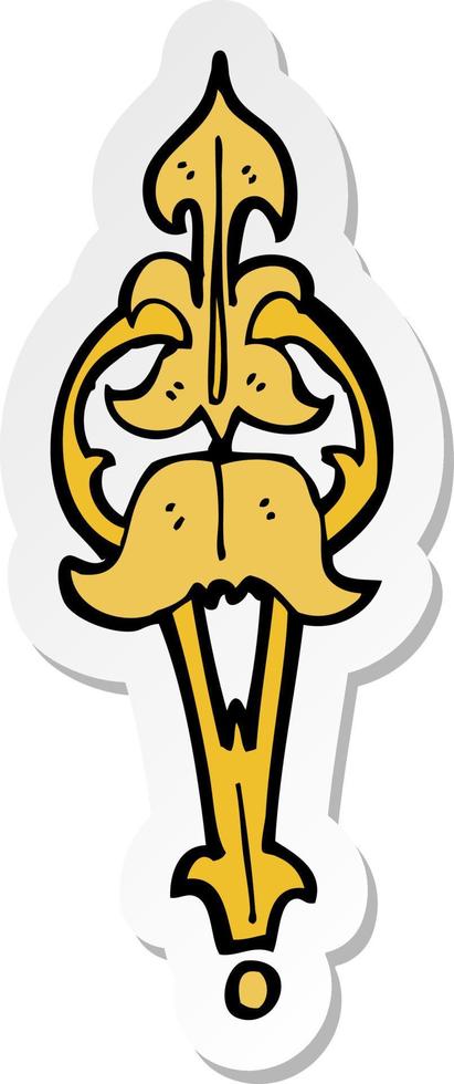 sticker of a cartoon ornate clasp vector