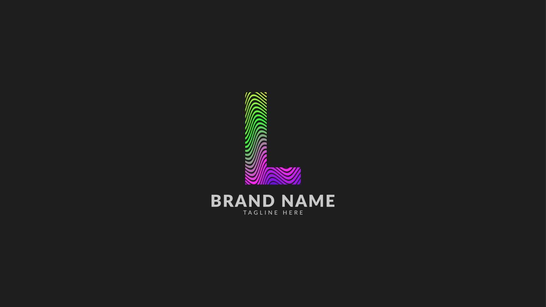 letter L wavy rainbow abstract colorful logo for creative and innovative company brand. print or web vector design element