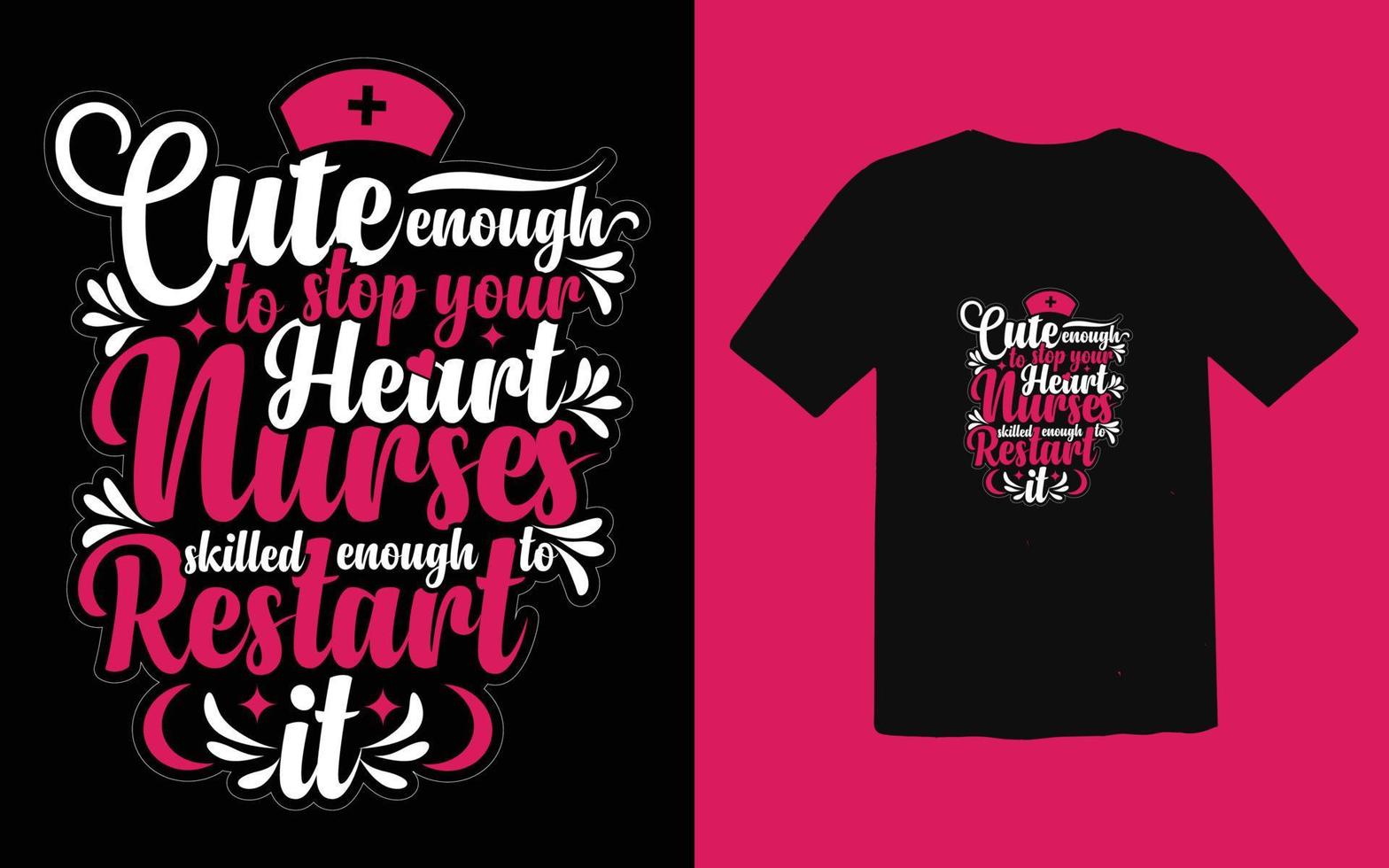 Nurse t-shirt design graphic typographic vector, royalty-free vector