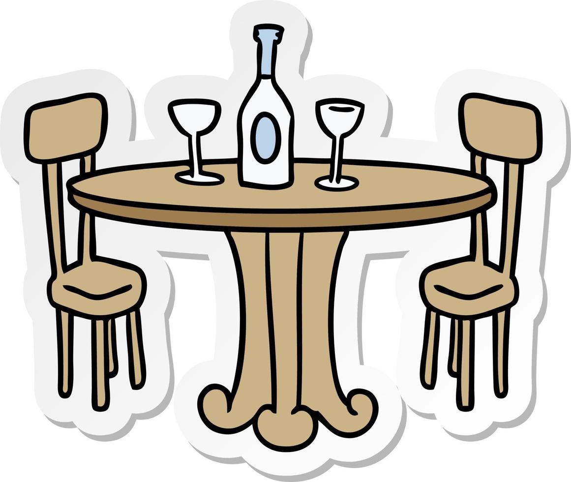 sticker cartoon doodle dinner table and drinks 8329777 Vector Art at  Vecteezy