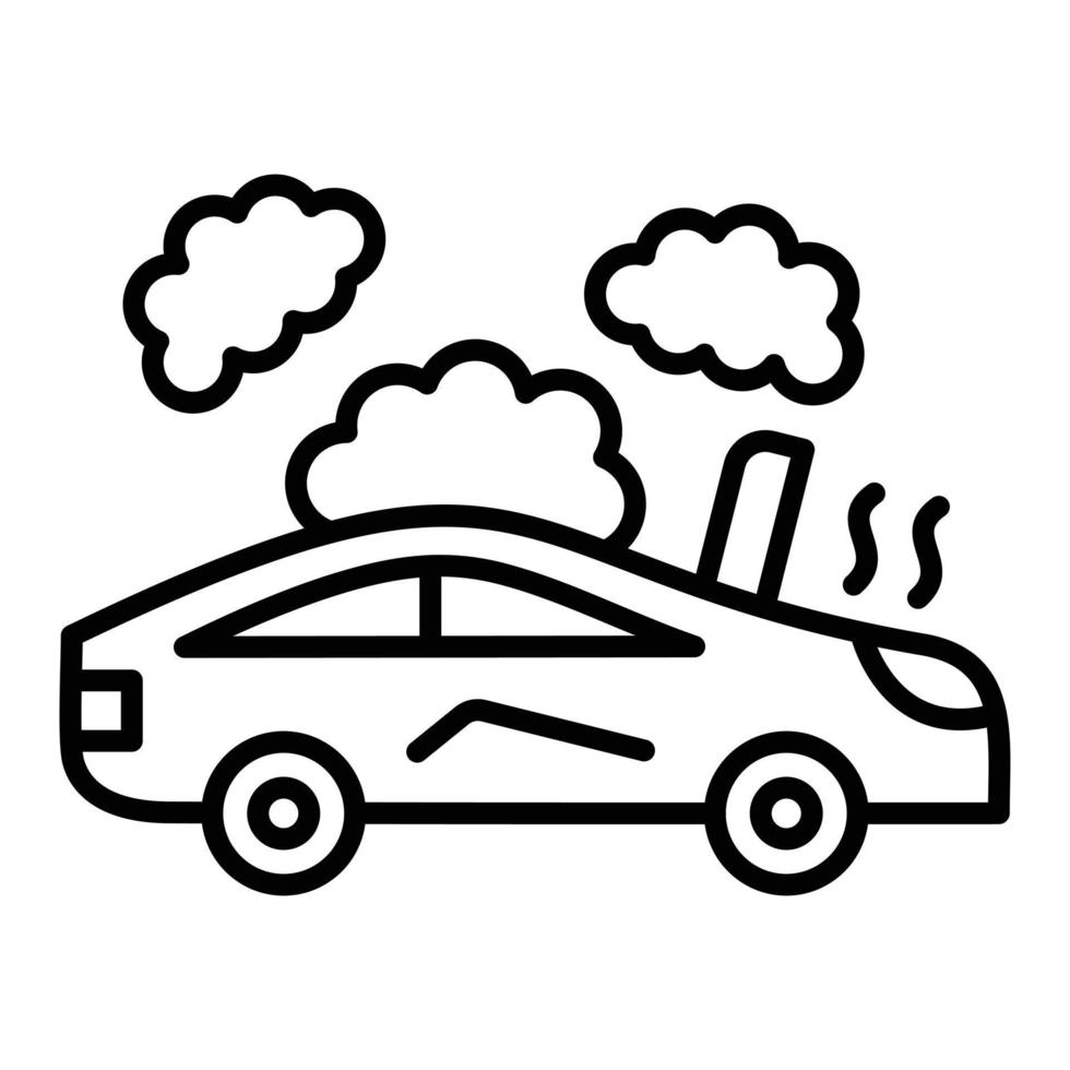 estilo de icono de coche roto vector