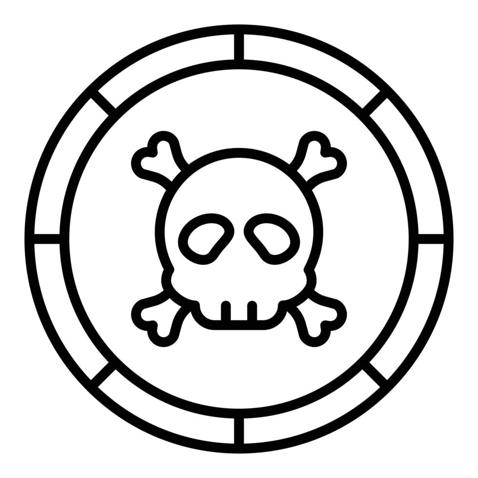Pirate Coin Icon Style vector