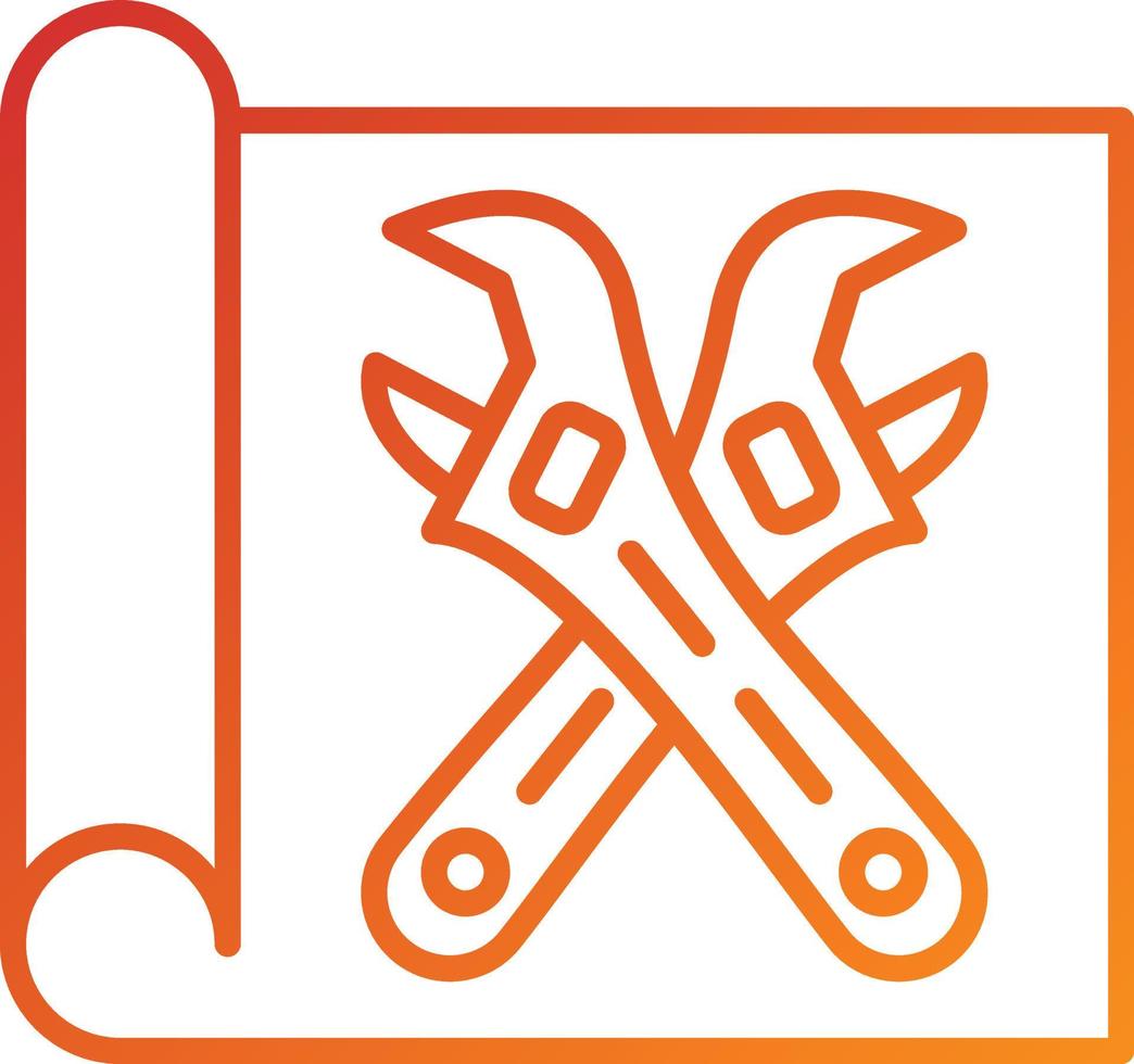Construction Blueprint Icon Style vector