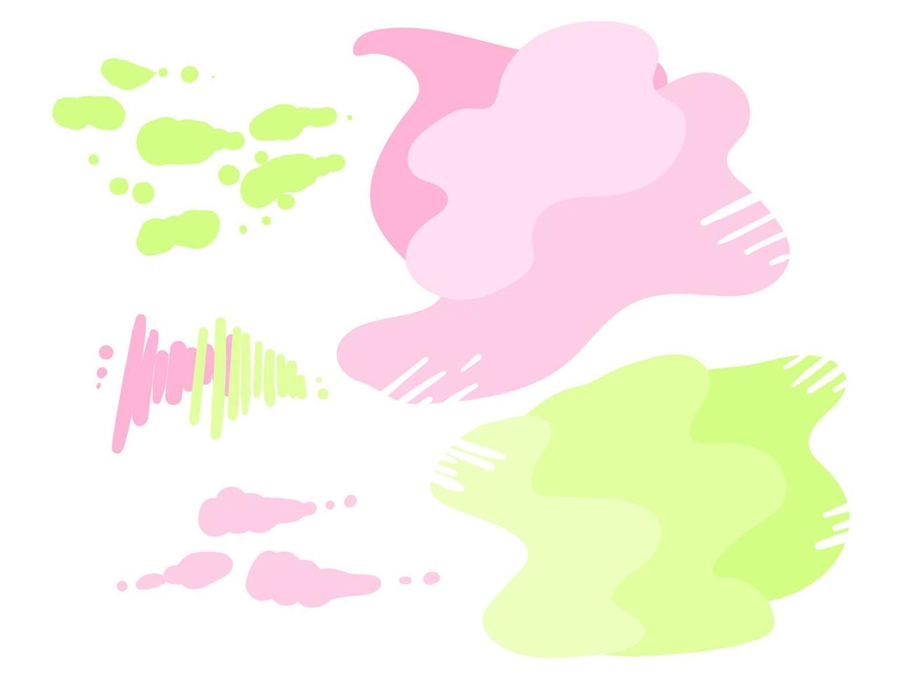 Pink and light green abstract elements. Vector design for postcards, invitations, business cards.