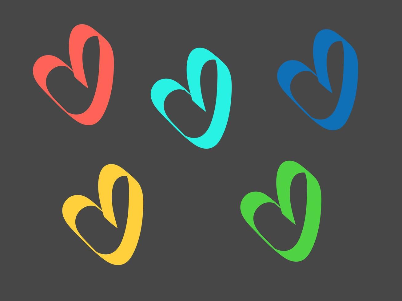 Brush hearts. Stylized illustration of hearts on a dark background. Vector illustration for postcards, business cards, backgrounds.