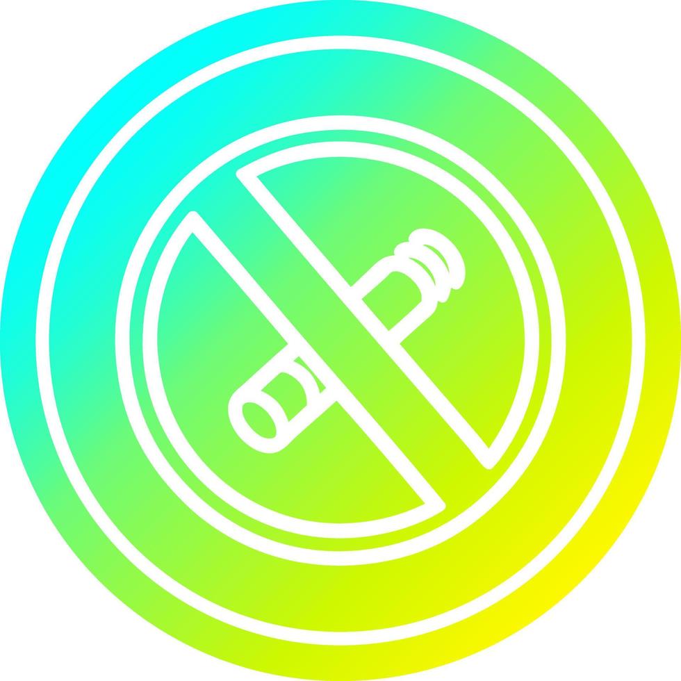 no smoking circular in cold gradient spectrum vector