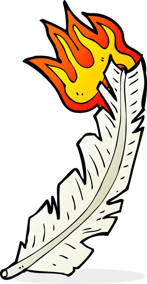 cartoon burning feather vector