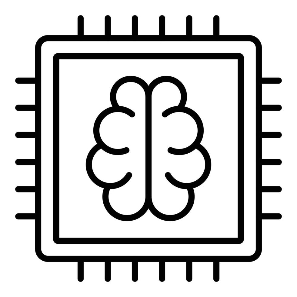 Brain Chip Icon Style vector